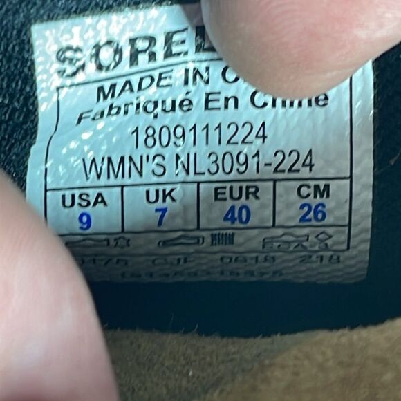 Sorel Tan Nubuck Lug Sole Hiking Boots Sz 9 - Picture 5 of 6